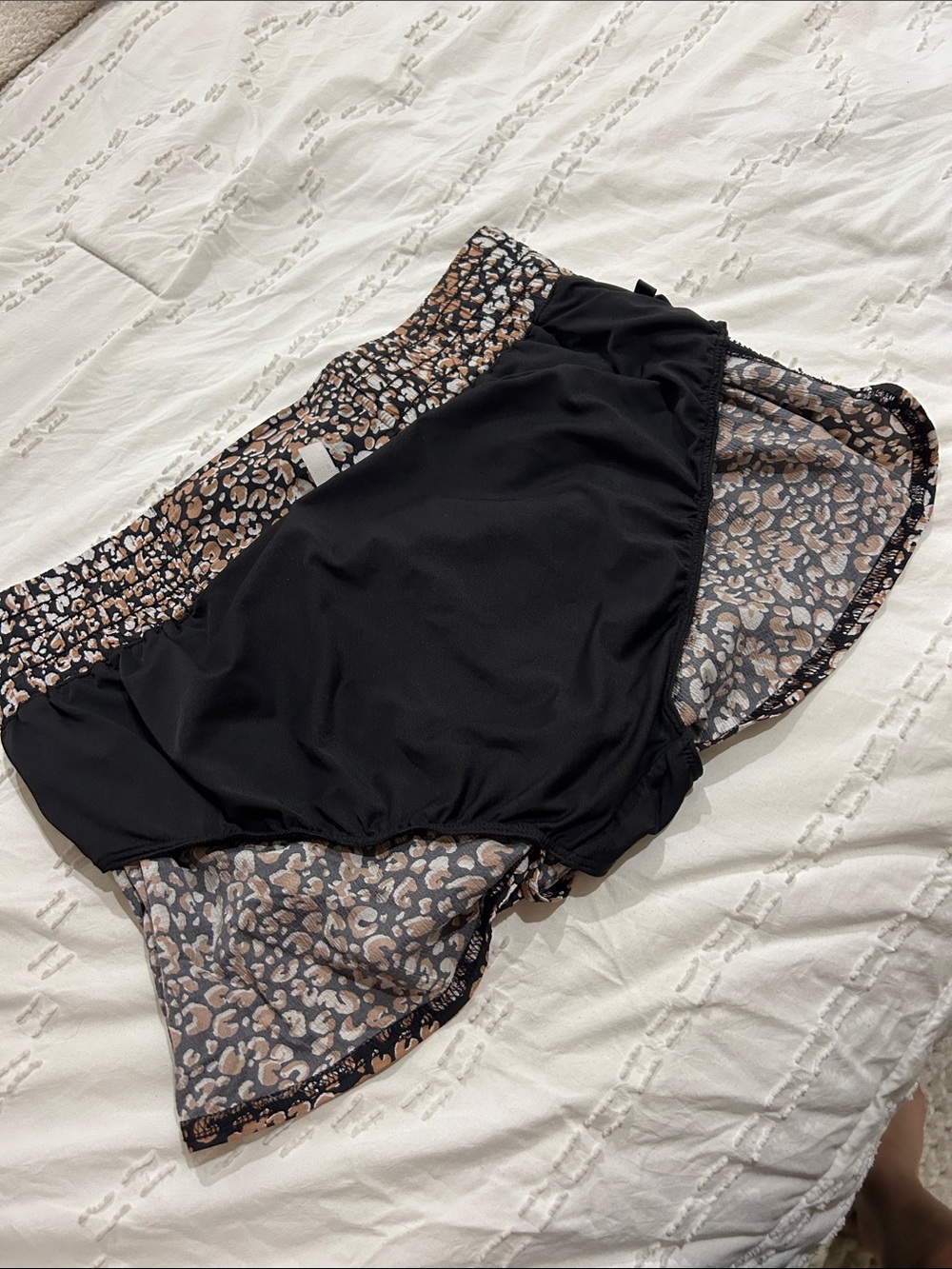 Free People movement High-Waist Leopard Print Athletic Shorts - Black/tan meium - Picture 8 of 11